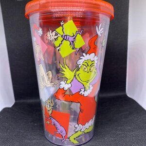 SLEIGH BELL -BISTRO- 16 oz   BPA FREE*HAND WASH SAFE  -Grinch Green Straw-